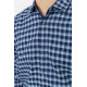 Сорочка чоловіча в клітинку байкова, колір синьо-блакитний, 214R115-35-195