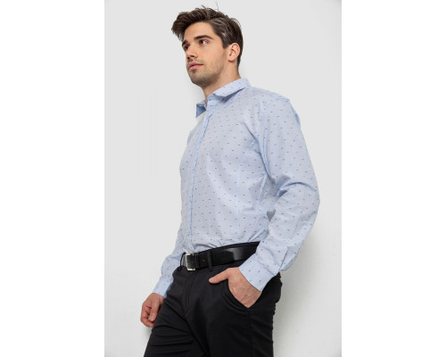 Сорочка чоловіча з принтом, колір блакитний, 214R813