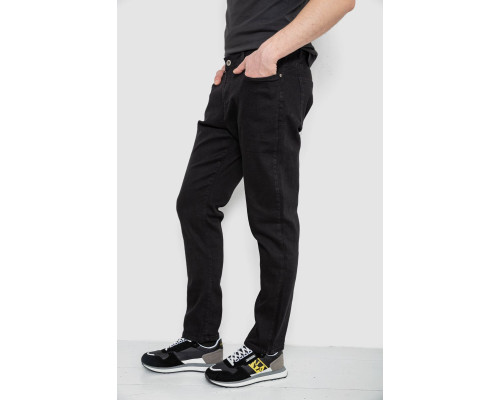 Джинси чоловічі середньої посадки, колір чорний, 244R8349