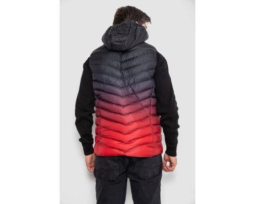 Жилетка чоловіча демісезонна, колір чорно-червоний, 244RC888