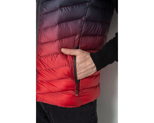 Жилетка чоловіча демісезонна, колір чорно-червоний, 244RC888