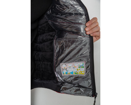 Жилетка чоловіча демісезонна, колір чорно-червоний, 244RC888