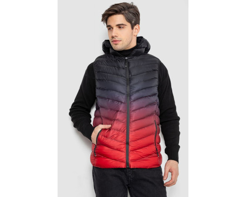 Жилетка чоловіча демісезонна, колір чорно-червоний, 244RC888