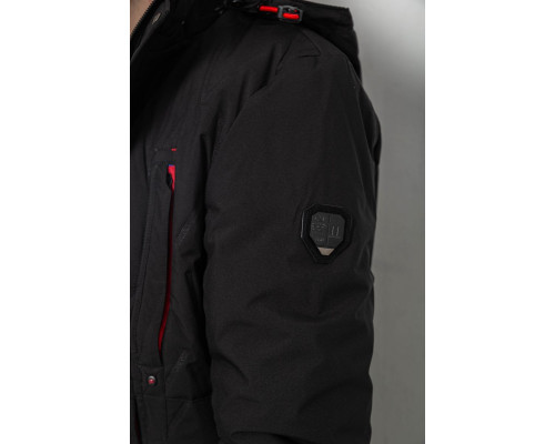 Куртка чоловіча демісезонна з капюшоном, колір чорний, 244RL9159AL