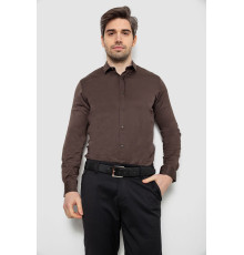 Сорочка чоловіча однотонна, колір шоколадний, 186R6917 Сорочка чоловіча однотонна, колір шоколадний, 186R6917