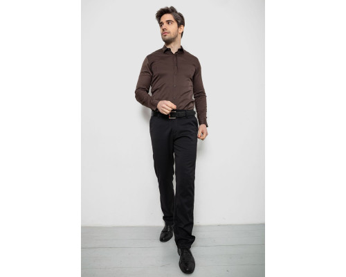 Сорочка чоловіча однотонна, колір шоколадний, 186R6917