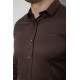 Сорочка чоловіча однотонна, колір шоколадний, 186R6917