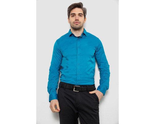 Сорочка чоловіча однотонна, колір бірюзовий, 186R6917