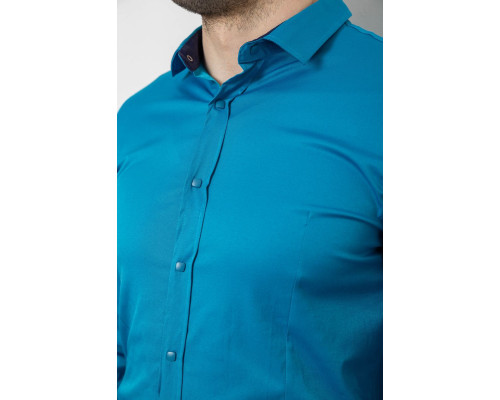 Сорочка чоловіча однотонна, колір бірюзовий, 186R6917