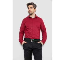 Сорочка чоловіча однотонна з принтом, колір бордовий, 186R2008