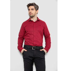 Сорочка чоловіча однотонна з принтом, колір бордовий, 186R2008