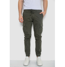 Брюки карго чоловічі на резинці, колір хакі, 244R1643