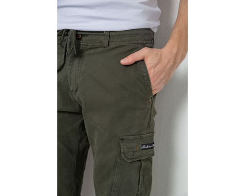Брюки карго чоловічі на резинці, колір хакі, 244R1643