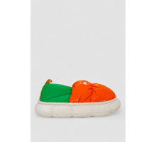 Капці дитячі домашні із задником, колір оранжево-зелений, 243R2931