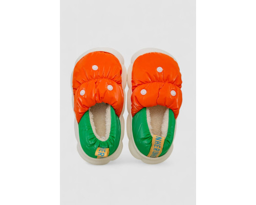 Капці дитячі домашні із задником, колір оранжево-зелений, 243R2931