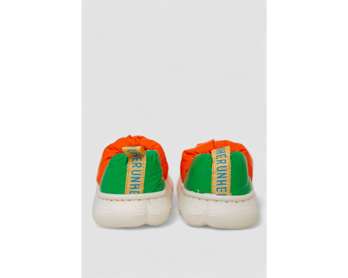 Капці дитячі домашні із задником, колір оранжево-зелений, 243R2931