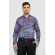 Сорочка чоловіча з принтом, колір синій, 214R2684