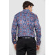 Сорочка чоловіча з принтом, колір синій, 214R2684