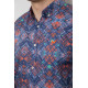 Сорочка чоловіча з принтом, колір синій, 214R2684