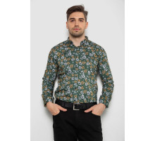 Сорочка чоловіча з принтом, колір зелений, 214R1036