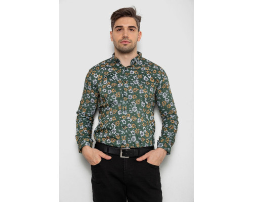 Сорочка чоловіча з принтом, колір зелений, 214R1036