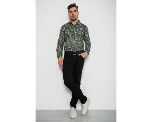 Сорочка чоловіча з принтом, колір зелений, 214R1036