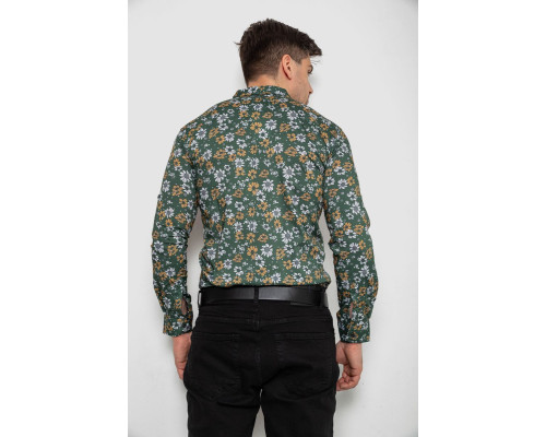 Сорочка чоловіча з принтом, колір зелений, 214R1036
