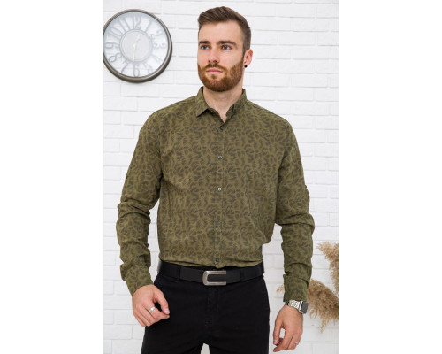 Сорочка чоловіча, хакі, натуральна бавовна, 511F015 колір Хакі