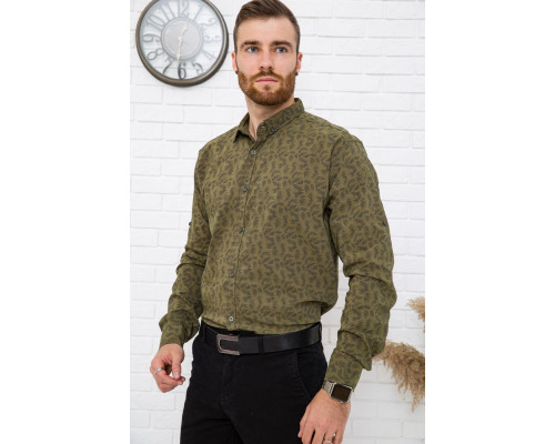 Сорочка чоловіча, хакі, натуральна бавовна, 511F015 колір Хакі