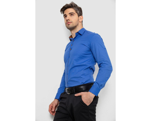 Сорочка чоловіча з принтом, колір електрик, 214R7543-5