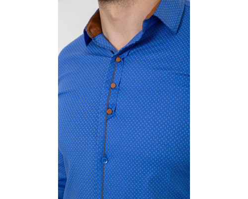 Сорочка чоловіча з принтом, колір електрик, 214R7543-5