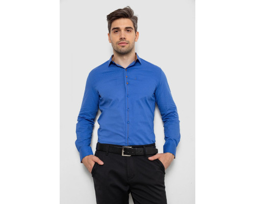 Сорочка чоловіча з принтом, колір електрик, 214R7543-5