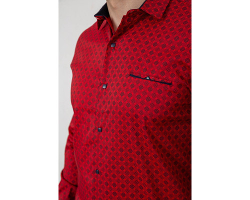 Сорочка чоловіча з принтом, колір червоний, 214R7166