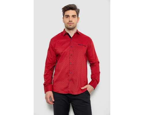 Сорочка чоловіча з принтом, колір червоний, 214R7166