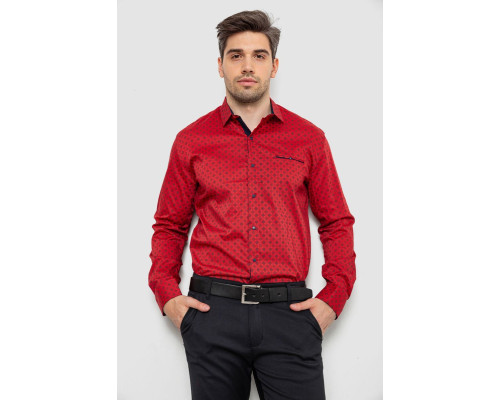 Сорочка чоловіча з принтом, колір червоний, 214R7166