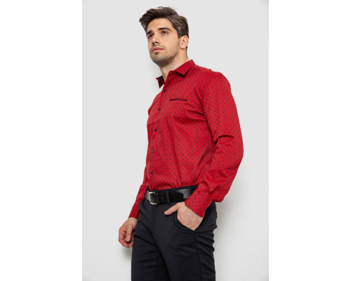Сорочка чоловіча з принтом, колір червоний, 214R7166