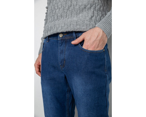 Джинси чоловічі на флісі, колір синій, 254R2409