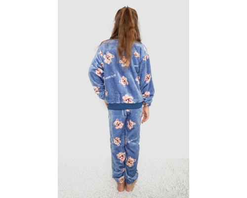 Піжама дитяча плюшева унісекс, колір джинс, 102R1538