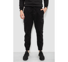 Штани чоловічі однотонні, колір чорний, 244R1693