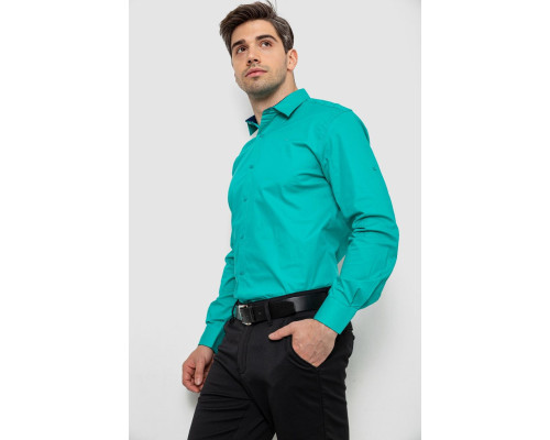 Сорочка чоловіча однотонна, колір м'ятний, 214R7327-1
