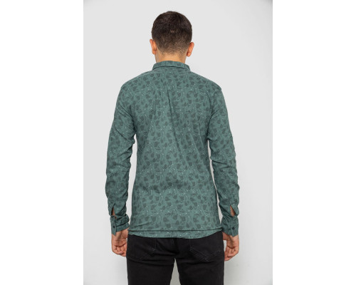 Сорочка чоловіча з принтом, колір оливковий, 214R1029