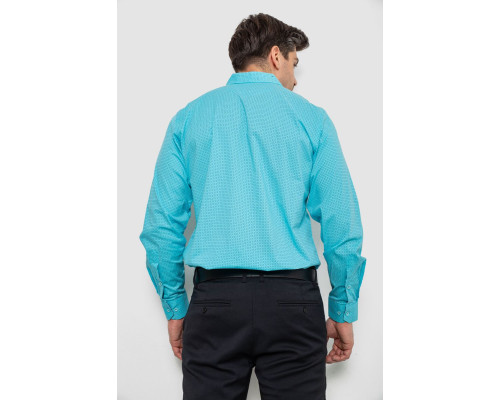 Сорочка чоловіча з принтом, колір бірюзовий, 214R7172