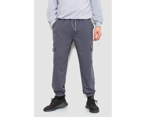 Спортивні штани чоловічі двонитка, колір сірий, 241R0651-1