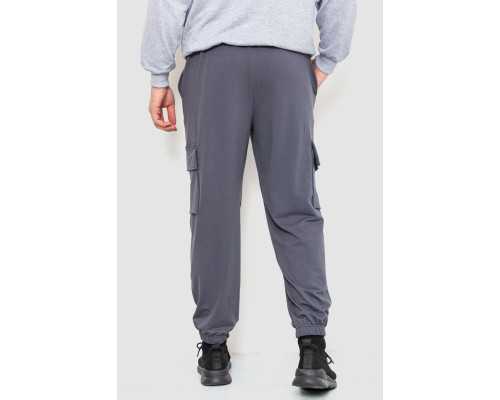 Спортивні штани чоловічі двонитка, колір сірий, 241R0651-1