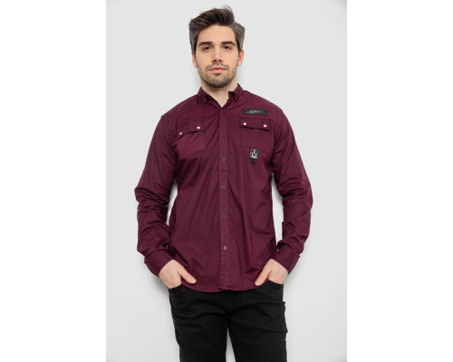 Сорочка чоловіча, колір бордовий, 186R01-1
