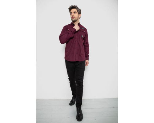 Сорочка чоловіча, колір бордовий, 186R01-1