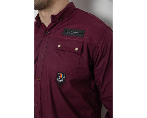 Сорочка чоловіча, колір бордовий, 186R01-1