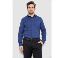 Сорочка чоловіча однотонна з принтом, колір синій, 186R2029
