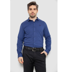 Сорочка чоловіча однотонна з принтом, колір синій, 186R2029