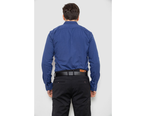 Сорочка чоловіча однотонна з принтом, колір синій, 186R2029